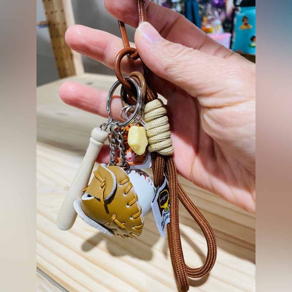 Baseball keychain and bag charm